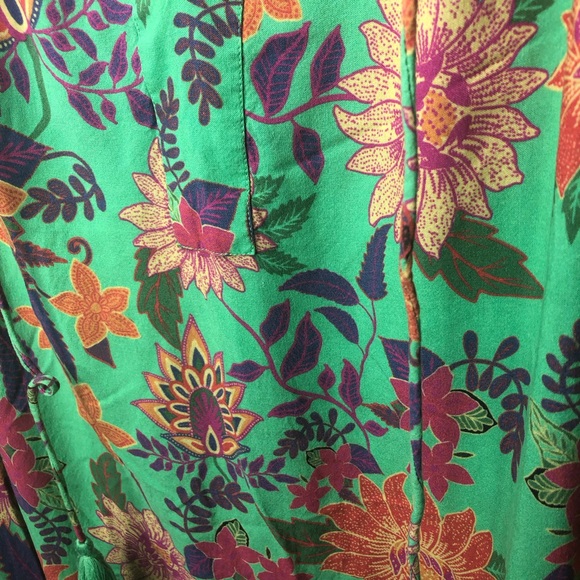 Natural Life Dara V Neck Mini Dress Sz L Colorful Floral Festival Cottagecore - Picture 8 of 8